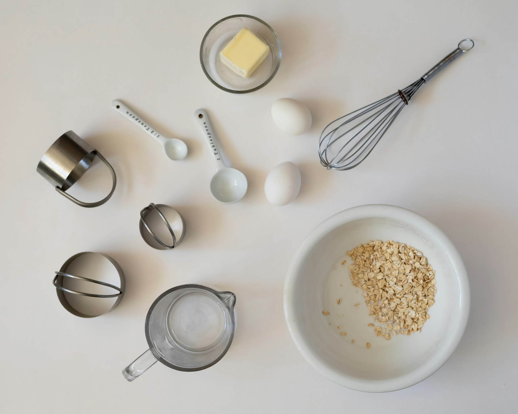 Baking ingredients laid out on a table